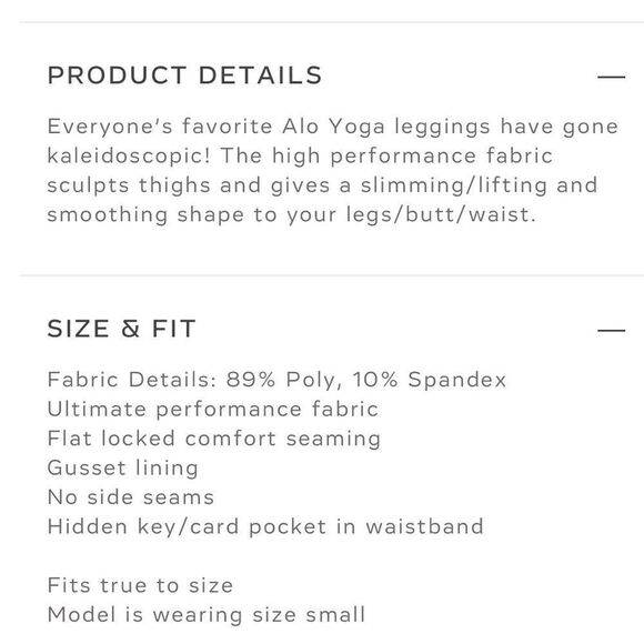 Nwt Alo Yoga kaleidoscope leggings sz xs - Picture 6 of 8